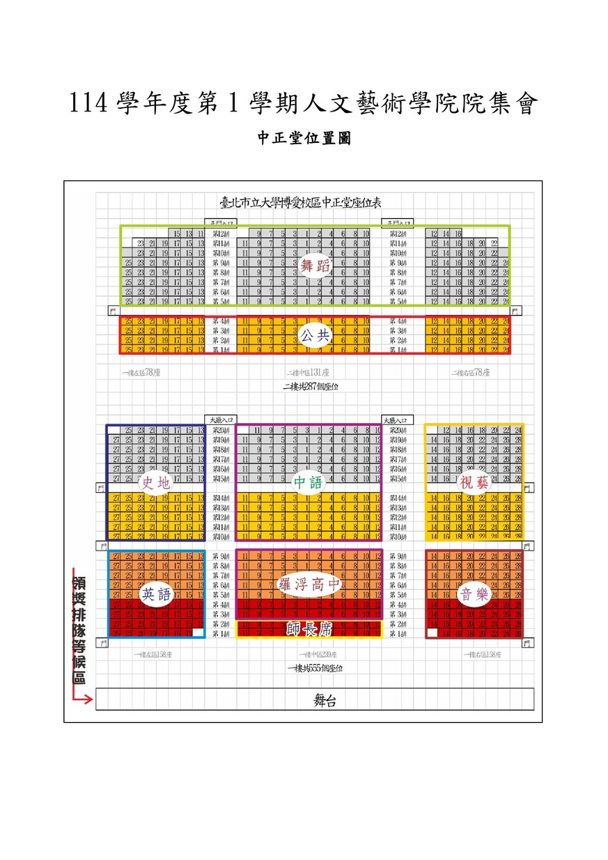 【院集會】人文藝術學院114-1院集會通知~2025.11.04在中正堂舉行圖片